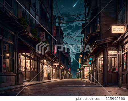 Showa Retro City Background Material Cityscape 115999360