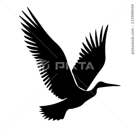 Bird In Flight Silhouette Vector Bird In Flight Silhouette Vector 115999504