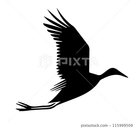 Flying Bird Silhouette vector illustration Flying Bird Silhouette vector illustration 115999509