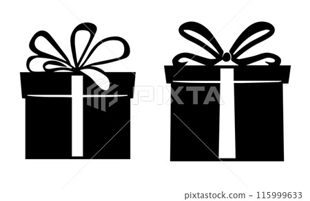 Gift Boxes Silhouettes Collection vector 115999633