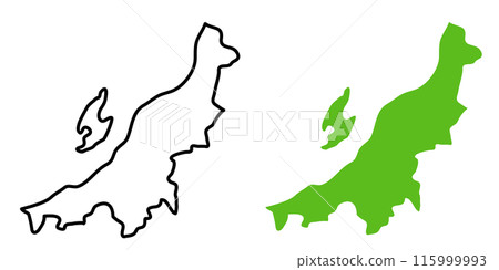 Simple Japan Niigata prefecture map icon illustration 115999993