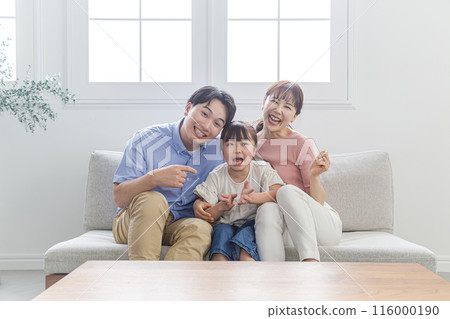 Parents relaxing on the sofa 116000190