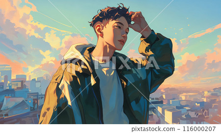 屋頂上的年輕人 116000207