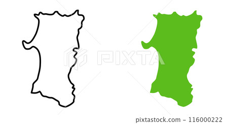 簡單的日本秋田縣地圖圖示說明 116000222