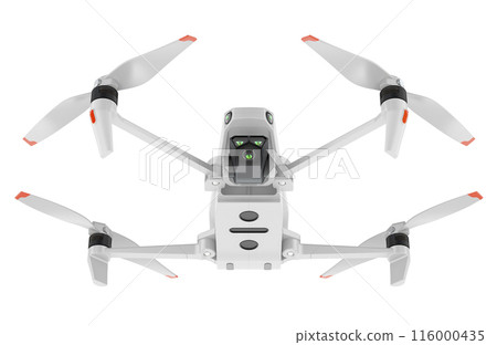 White Drone, bottom view. 3D rendering 116000435