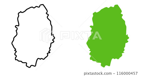 Simple Japan Iwate prefecture map icon illustration 116000457