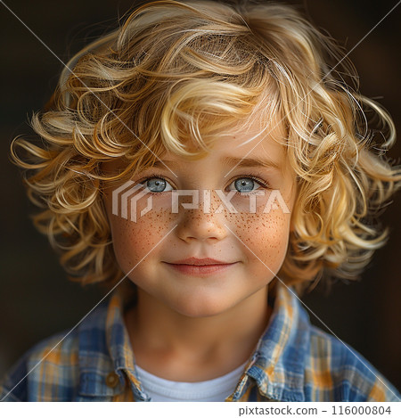 Portrait of a little boy looking at the camera Portrait of a little boy looking at the camera 116000804