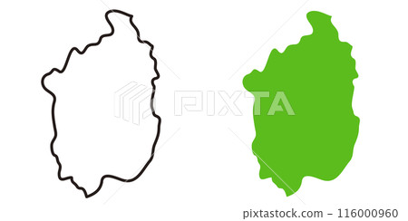 Simple map illustration of Shiga prefecture in Japan 116000960