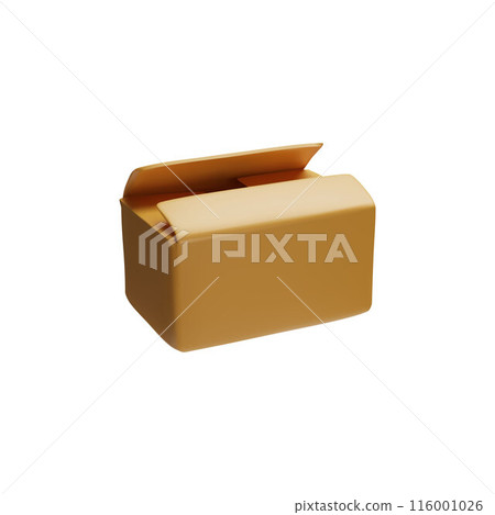 3D vector illustration with a reliable craft rectangular box for storage, packaging and delivery 116001026