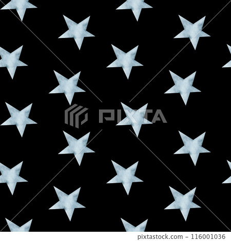 Monochrome blue stars watercolor seamless pattern on black. Hand drawn magic background, modern design for children, textile, fabric design. Wrapping paper,Christmas new year monochrome collection Monochrome blue stars watercolor seamless pattern on black. Hand drawn magic background, modern design for children, textile, fabric design. Wrapping paper,Christmas new year monochrome collection 116001036