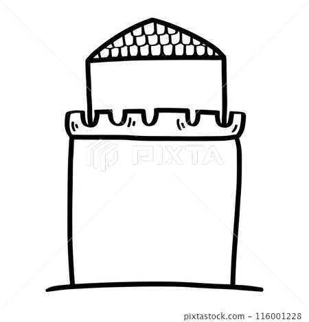cartoon black and white sketch of a majestic castle with a pointed roof cartoon black and white sketch of a majestic castle with a pointed roof 116001228