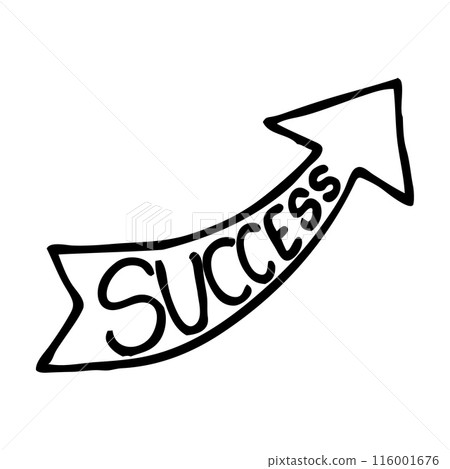 Doodle success arrow symbol hand drawn with thin line Doodle success arrow symbol hand drawn with thin line 116001676