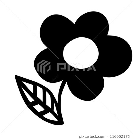Flower doodle hand drawn with black line isolated on white background 116002175