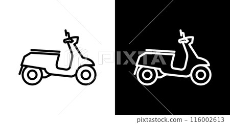 Simple scooter line icon Simple scooter line icon 116002613