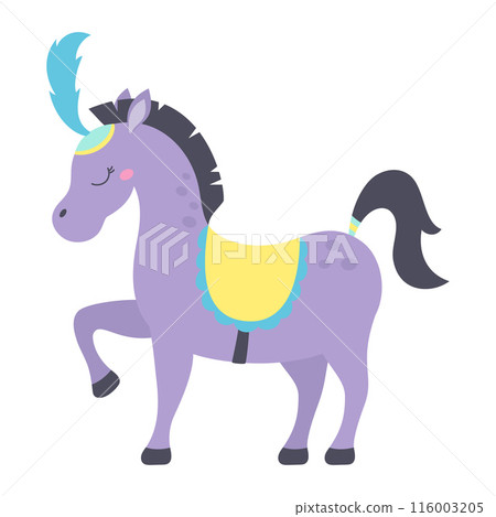 cartoon circus horse 116003205