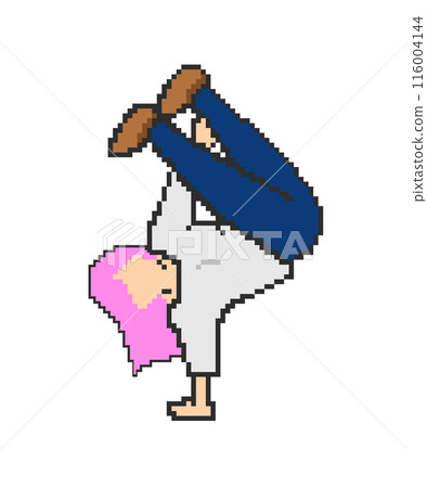 Breakdancing woman_pixel art (pink hair) 116004144