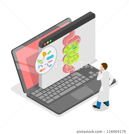 3D Isometric Flat Illustration of Digestive Tract Diseases. Item 2 3D Isometric Flat Illustration of Digestive Tract Diseases. Item 2 116004178