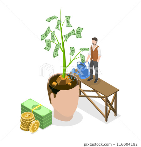 3D Isometric Flat  Illustration of Financial Investment. Item 2 116004182