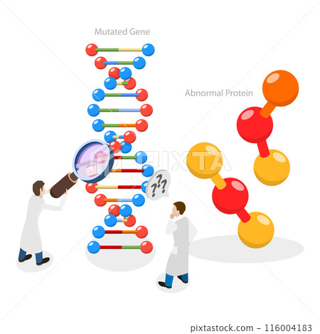 3D Isometric Flat  Illustration of Genetic Mutation. Item 1 116004183