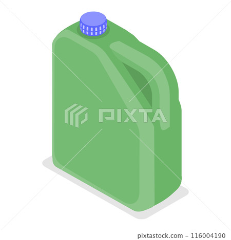 3D Isometric Flat  Set of Blank Plastic Canister. Item 4 116004190