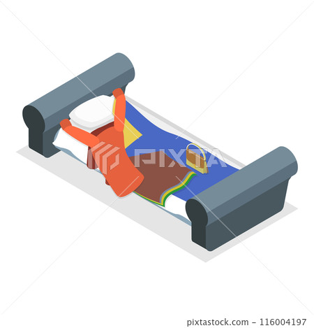 3D Isometric Flat Set of Scattered and Messy Clothes. Item 4 3D Isometric Flat Set of Scattered and Messy Clothes. Item 4 116004197