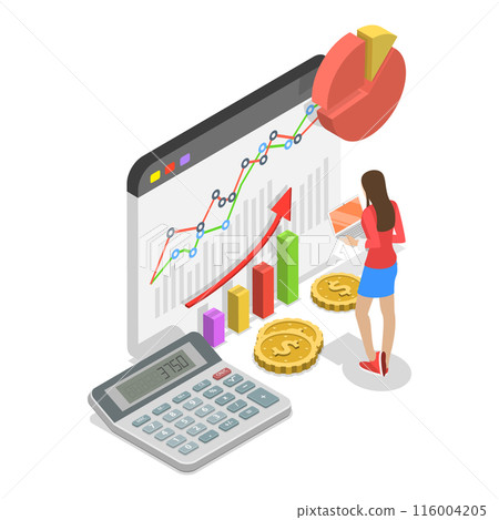 3D Isometric Flat Illustration of Budget And Financial Planning. Item 1 3D Isometric Flat Illustration of Budget And Financial Planning. Item 1 116004205