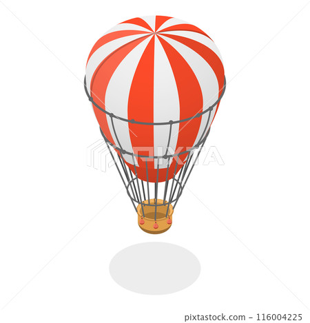 3D Isometric Flat  Set of Airships. Item 2 116004225