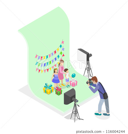 3D Isometric Flat  Illustration of Photo Studio. Item 5 116004244