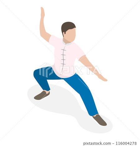 3D Isometric Flat  Set of Tai Chi. Item 6 116004278