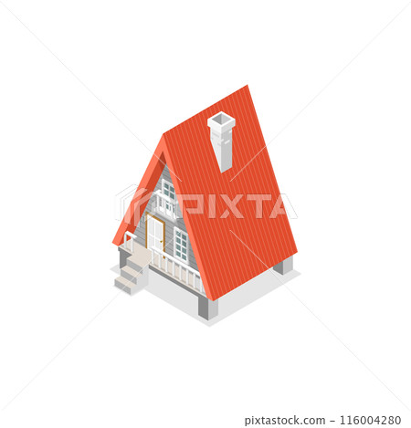 3D Isometric Flat  Set of Lodges. Item 3 116004280