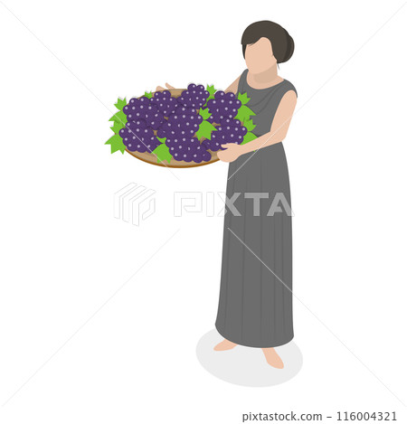 3D Isometric Flat  Set of Ancient Roman Characters. Item 5 116004321