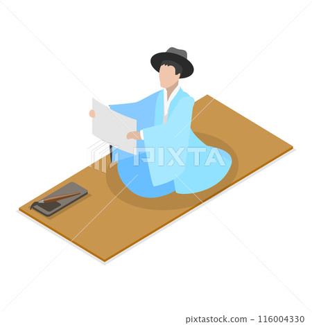 3D Isometric Flat  Illustration of Korean Traditions. Item 2 116004330