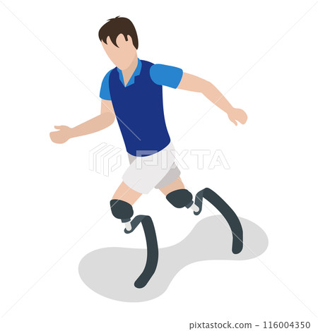 3D Isometric Flat  Set of Disabled Sportsmen. Item 3 116004350