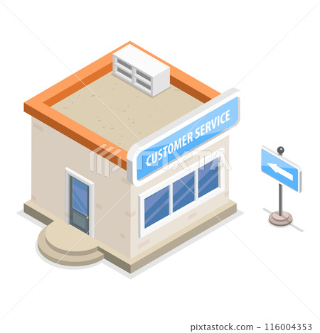 3D Isometric Flat  Set of Railway Station Elements. Item 6 3D Isometric Flat  Set of Railway Station Elements. Item 6 116004353