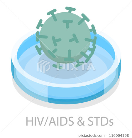 3D Isometric Flat  Illustration of Sexual Transmitted Disease. Item 3 116004398