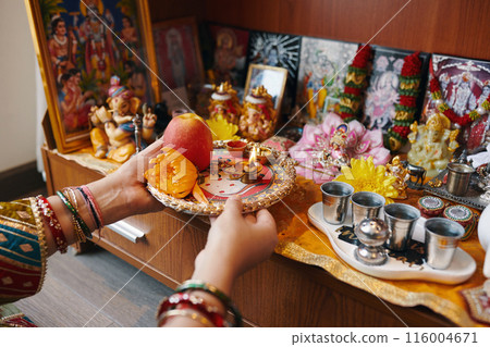 Making Offerings During Praying At Altar Making Offerings During Praying At Altar 116004671