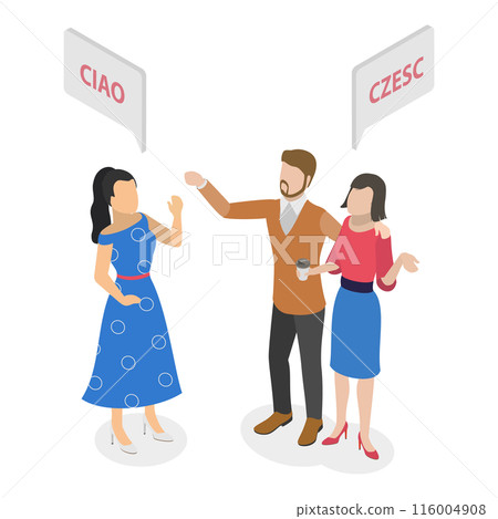 3D Isometric Flat  Illustration of International Communication. Item 4 116004908