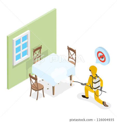 3D Isometric Flat Illustration of Pest Control Service. Item 3 3D Isometric Flat Illustration of Pest Control Service. Item 3 116004935