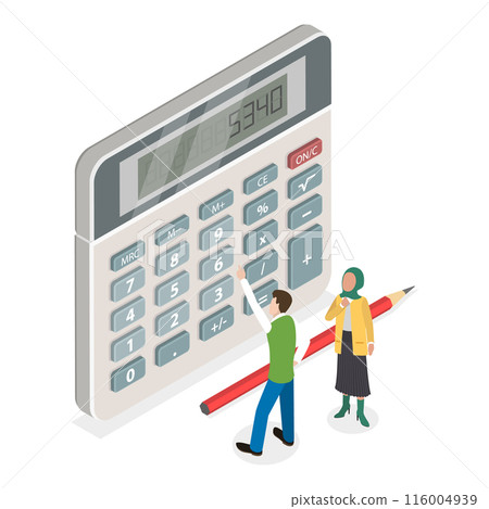 3D Isometric Flat Illustration of Calculator App. Item 3 3D Isometric Flat Illustration of Calculator App. Item 3 116004939