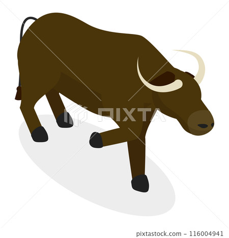 3D Isometric Flat  Set of Bulls And Cows. Item 2 116004941