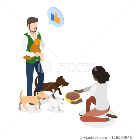3D Isometric Flat  Illustration of Social Help. Item 3 116004946