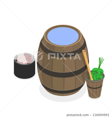 3D Isometric Flat  Illustration of Sauna And SPA. Item 2 116004991