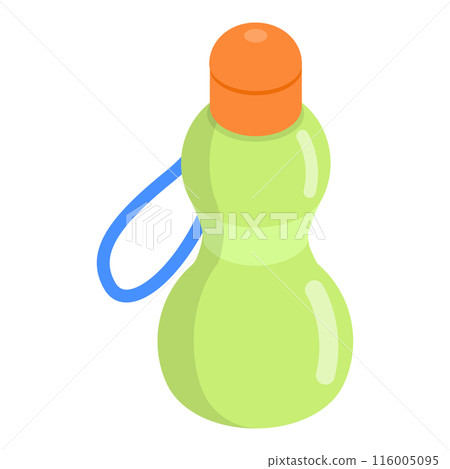 3D Isometric Flat  Set of Thermoses. Item 1 3D Isometric Flat  Set of Thermoses. Item 1 116005095