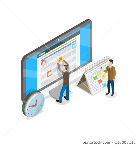 3D Isometric Flat Illustration of Schedule Planning. Item 1 3D Isometric Flat Illustration of Schedule Planning. Item 1 116005113