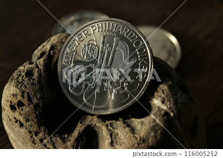 Austrian silver coin Vienna Philharmonic. Investment coin 116005252