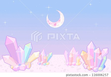 夢幻可愛的星球背景素材，閃亮的水晶 116006257