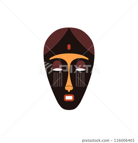 Vector icon of tribal ritual mask on isolated background. 116006401