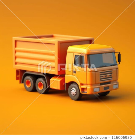 A truck on vibrant background. Construction and transportation concept. AIG35. 116006980