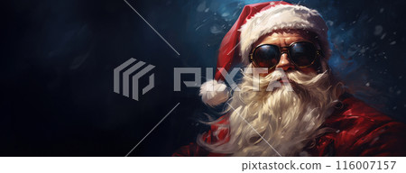 Banner of cool santa claus in sunglasses Banner of cool santa claus in sunglasses 116007157