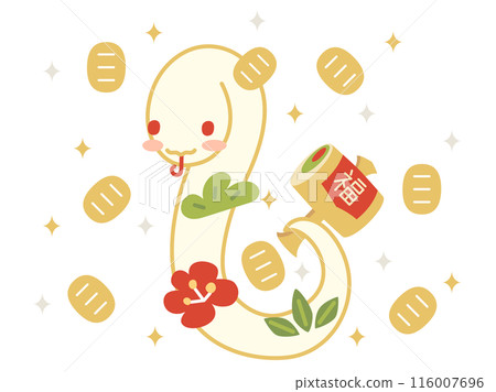 蛇手持鐵鎚的插圖,可用於蛇年賀年片,寓意財運增加。 蛇手持鐵鎚的插圖,可用於蛇年賀年片,寓意財運增加。 116007696